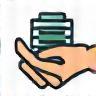Donation icon showing coins or currency